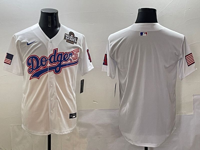 Men Los Angeles Dodgers Blank White national flag second generation joint name Nike 2025 MLB Jersey style 3->los angeles dodgers->MLB Jersey